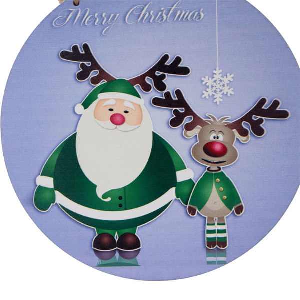 Northlight Santa & Reindeer "Merry Christmas" Disc Ornament