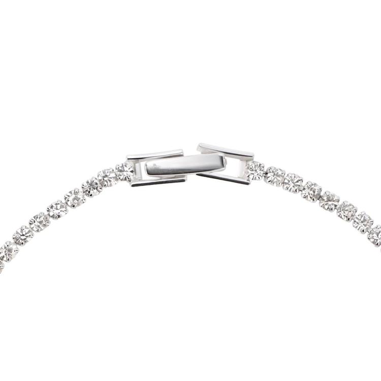 Athra 7in. Silver Plated & Clear Crystal Tennis Bracelet