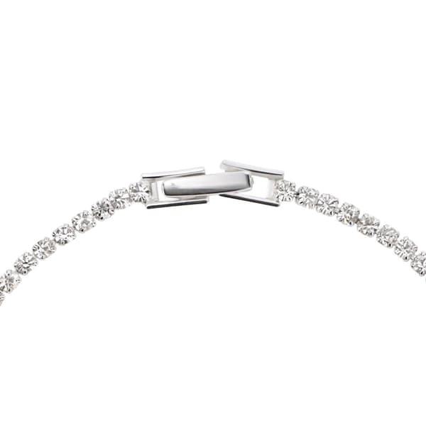 Athra 7in. Silver Plated & Clear Crystal Tennis Bracelet