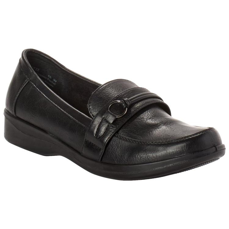 Womens East Street Harlow Black Smooth Loafers