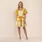 Womens MNK Short Puff Sleeve Floral Tiered Eyelet A-Line Dress - image 1