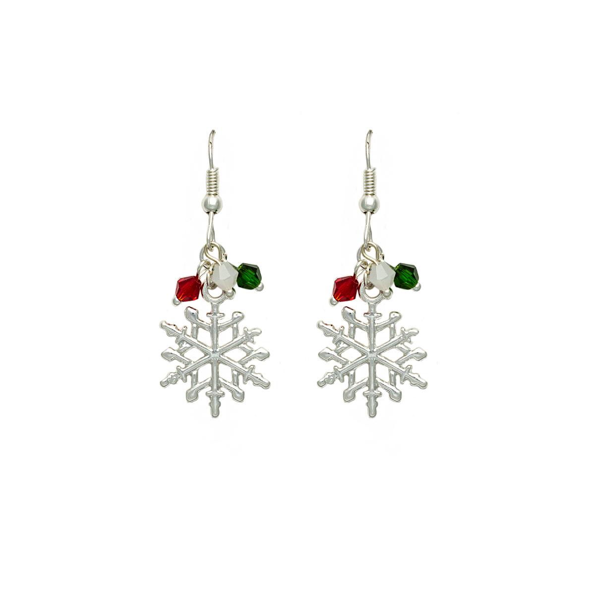 Snowflake and Ball Cluster Earrings