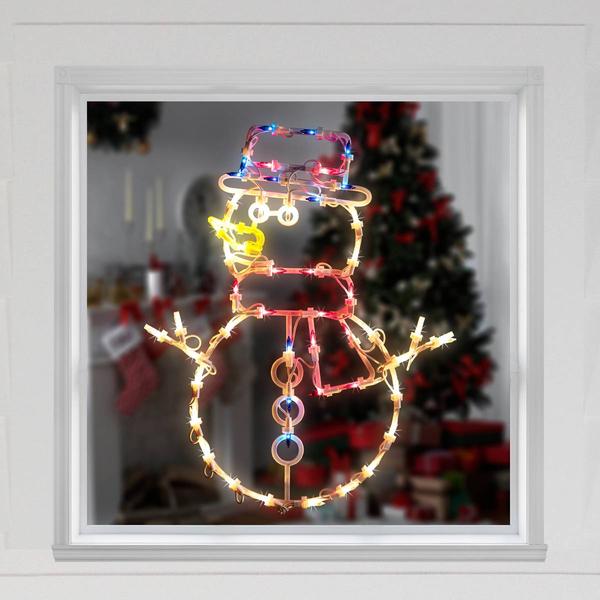 Northlight Seasonal 18in. Pre-Lit Snowman Window