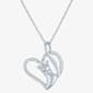Nova Star(R) Sterling Silver Lab Grown Diamond Cat Heart Pendant - image 1