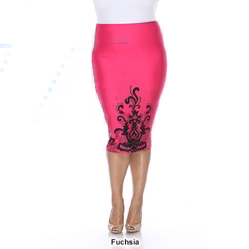Plus Size White Mark Jordan Pencil Skirt