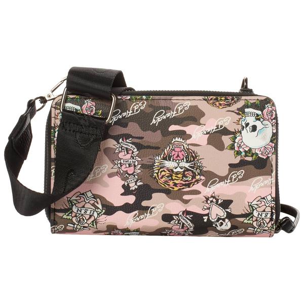 Womens Ed Hardy Ella Camo Crossbody Wallet