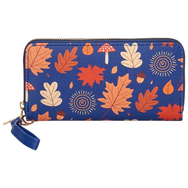 Womens Gloria Vanderbilt Fall Foliage Zip Around Wristlet - image 