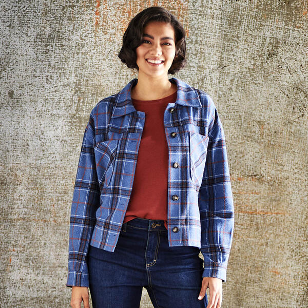 Plus Size Architect&#40;R&#41; Long Sleeve Flannel Plaid Shacket - image 