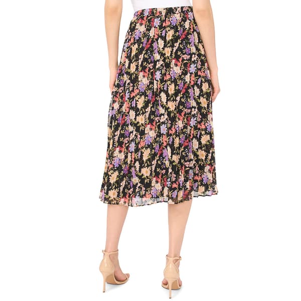 Womens Cece Pull On Pleated Floral Midi Skirt