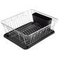 Chrome Metal Wire and Black Dish Rack - image 1