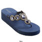 Womens Fifth & Luxe Chunky Rhinestone Thong Wedge Sandals - image 6