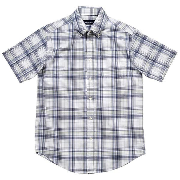 Mens Architect(R) Plaid Weekender Button Down Shirt-Vintage Indigo - image 