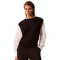 Womens Calvin Klein Long Sleeve Poplin Open Side Twofer Sweater - image 1
