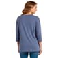 Petite Hasting & Smith 3/4 Sleeve V Neck Floral Embroidery Tee - image 3