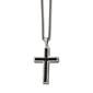 Mens Gentlemens Classics&#40;tm&#41; Genuine Leather Inlay Cross Necklace - image 1