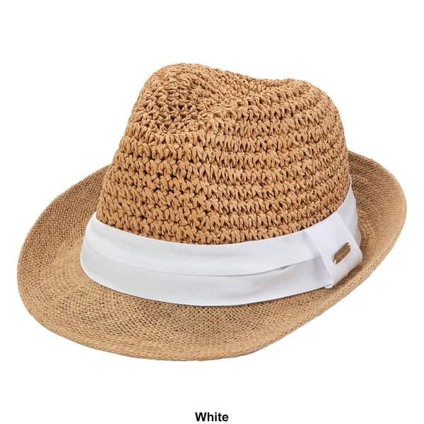 Womens Steve Madden Crochet Fedora with Solid Band