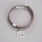 Inspirational Leather & Cubic Zirconia Tree of Life Bracelet - image 1