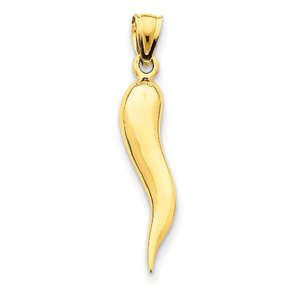 Gold Classics&#40;tm&#41; 14k. Large Italian Horn Pendant - image 