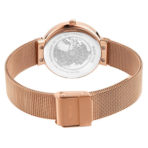 Womens BERING Rose Gold Genuine Malichite Dial Watch - 14531-368