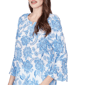 Womens Hearts of Palm Embraceable Blue Floral Crinkle Blouse - image 5