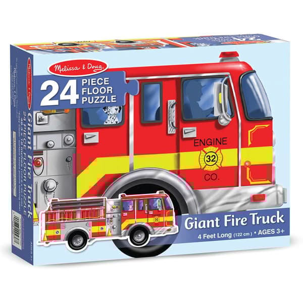 Melissa &amp; Doug(R) 24pc. Giant Fire Truck Floor Puzzle - image 