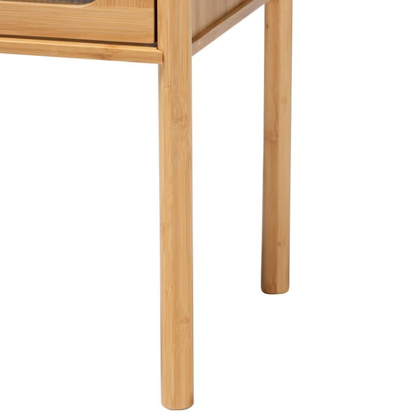 Baxton Studio Naresh Brown Bamboo Wood 1-Drawer End Table
