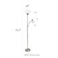 Simple Designs Brushed Nickel Floor Lamp with Reading Light - image 6
