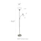 Simple Designs Brushed Nickel Floor Lamp with Reading Light - image 6