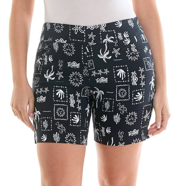 Womens Zac & Rachel Pull On Printed Millenium Shorts - Nvy Blzer