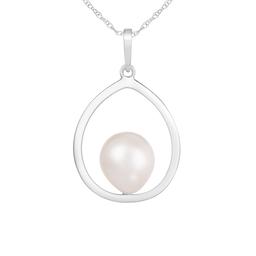 Splendid Pearls 14kt. White Gold Pearl Pendant Necklace