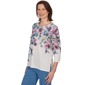 Womens Alfred Dunner Classics 3/4 Sleeve Falling Roses Blouse - image 3