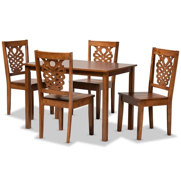 Baxton Studio Luisa Walnut Brown Finished Wood 5pc. Dining Set - image 