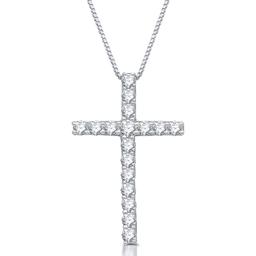 Nova Star(R) Sterling Silver 1cttw. Lab Grown Diamond Cross Pendant