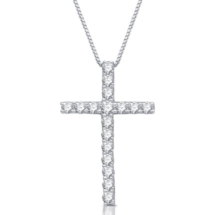 Nova Star(R) Sterling Silver 1cttw. Lab Grown Diamond Cross Pendant