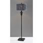 Adesso Samira Floor Lamp with Soft Pleated Blue Fabric Shade - image 6