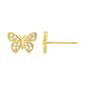 10kt. CZ Butterfly Stud Earrings - image 1