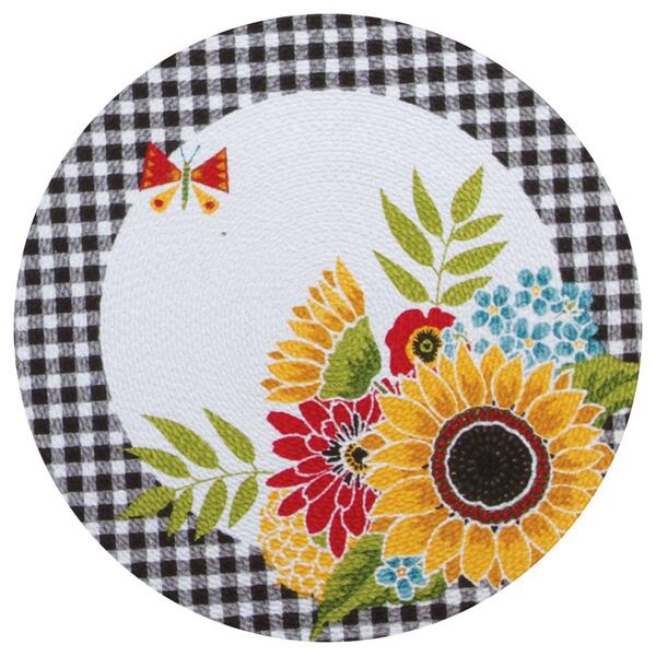 Braided Round Sunflower Charm Placemat - image 