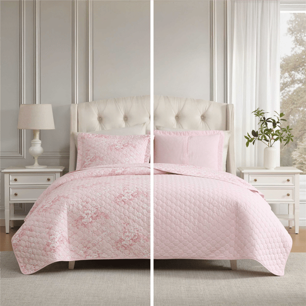 Laura Ashley Toile Delightful Reversible Qulit Set