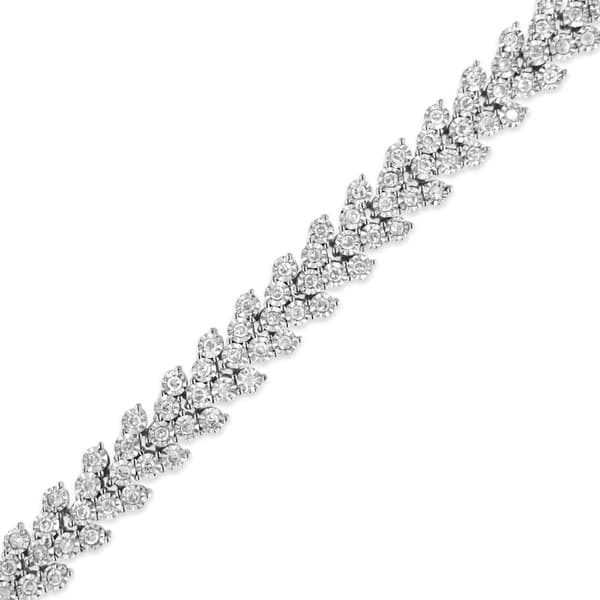 Haus of Brilliance 2.0ctw. Diamond Laurel Wreath Link Bracelet