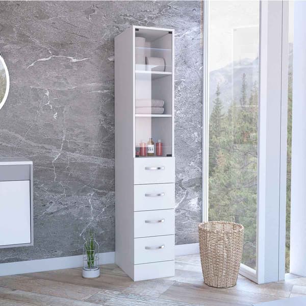 FM FURNITURE Preston Linen Bathroom Cabinet