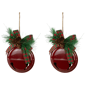 Northlight 2pk. Red Jingle Bells with Bows Christmas Ornaments - image 4
