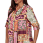 Womens Ruby Rd. Sedona Escape Tropical Patchwork Voile Blouse - image 5
