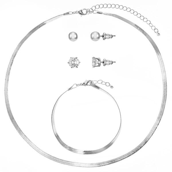 Design Collection Herringbone Necklace/Bracelet & Earring Set - image 