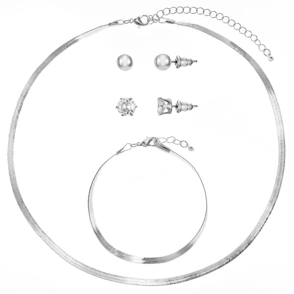 Design Collection Herringbone Necklace/Bracelet & Earring Set - image 