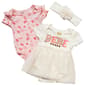 Baby Girl (NB-9M) Bebe 2pk. Short Sleeve Dot & Heart Bodysuit Set - image 1