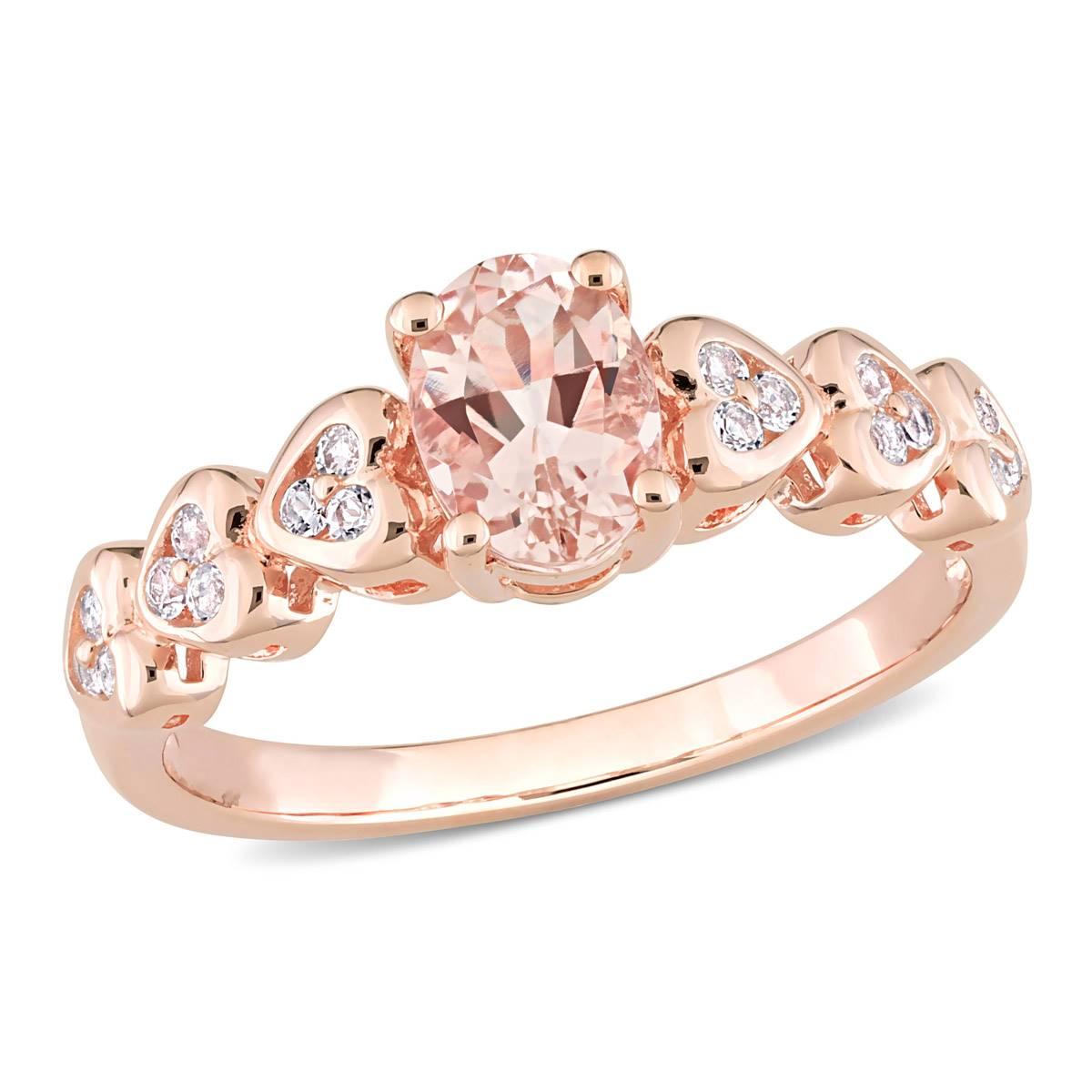 Gemstone Classics™ 18kt. Rose Gold 7/8ctw. Morganite Ring