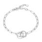 Forever Facets Sterling Silver Double Circle Link Bracelet - image 1