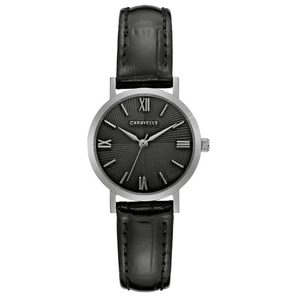 Womens Caravelle Black Dial Leather Strap Watch - 43L217 - image 