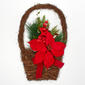 Poinsettia Wall Basket With Pine Accents - image 1