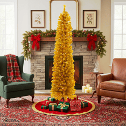 Northlight 6ft. Pre-Lit Pencil Tinsel Artificial Christmas Tree